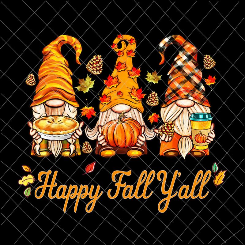 Happy Fall Y’all Gnome Pumpkin Png, Gnome Autumn Thanksgiving Png, Gnome Fall Y’all Png, Gnome Thankful Png
