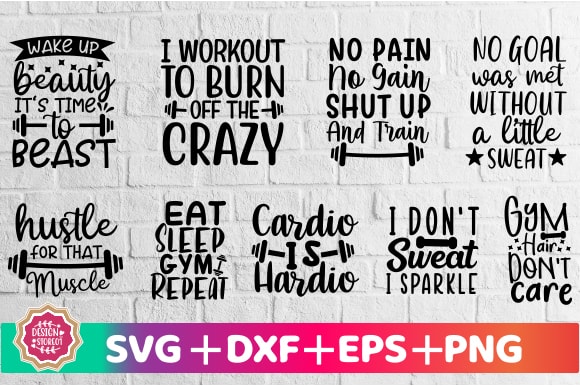 Workout SVG Bundle t shirt graphic design