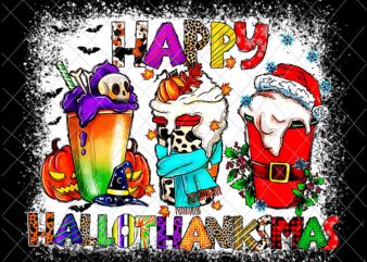 Happy Hallothanksmas Coffee Png, Halloween Thanksgiving Christmas Png, Coffee Hallothanksmas Png