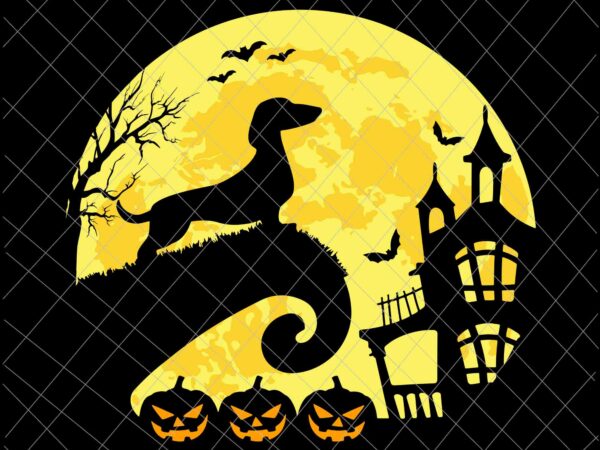 Halloween dachshund weenie wiener moonshine sausage dog svg, dachshund halloween svg, dog halloween svg, dachshund moon halloween svg graphic t shirt