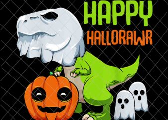 Happy Hallorawr Png, T-Rex Ghost Lazy Halloween Png, Dinosaur Pun Pumpkin Png, T-Rex Halloween Png, Ghost Pumpkin Halloween Png, Kids Boy Halloween Png