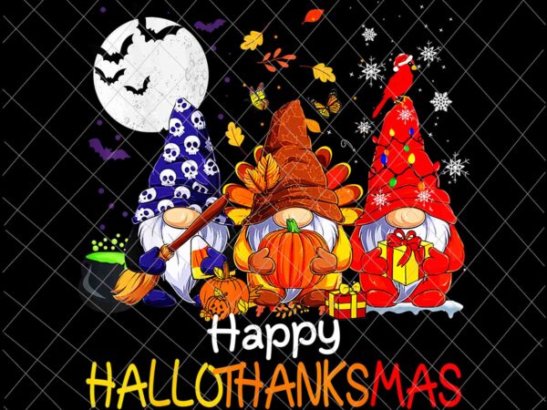 Three gnomes hallothanksmas png, three gnomes halloween christmas thanksgiving png, hallothanksmas png t shirt designs for sale