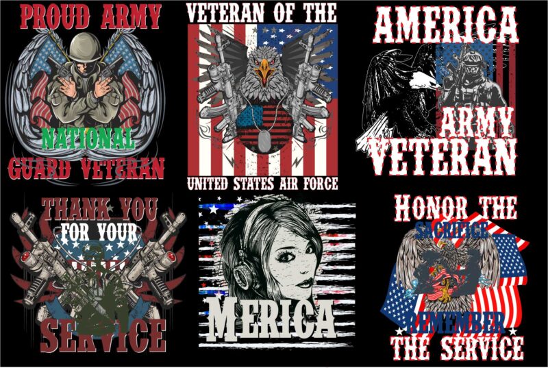 Veteran T-shirt Bundle ,7 T-shirt Design united states air force t-shirt design,merica t-shirt design,merica rock n roll freedom diversity rights justice equalityio editable t shirt design in ai svg files,4th