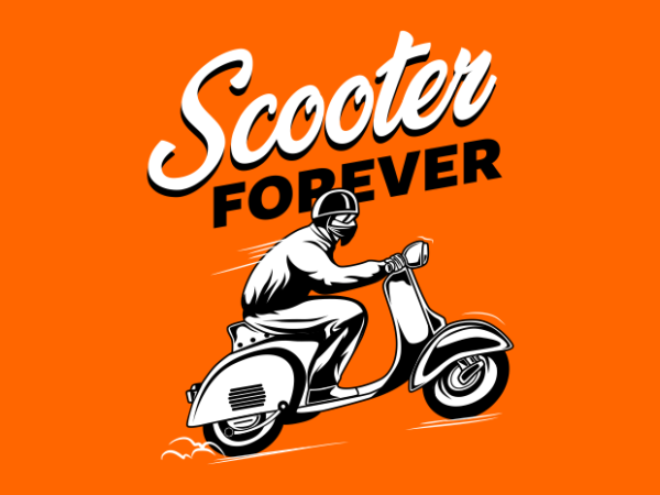 Vintage scooter poster t shirt vector art