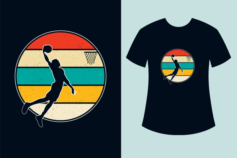 basketball t-shirt design, retro vintage t-shirt, retro vintage basketball t-shirt design, basketball t-shirt bundle