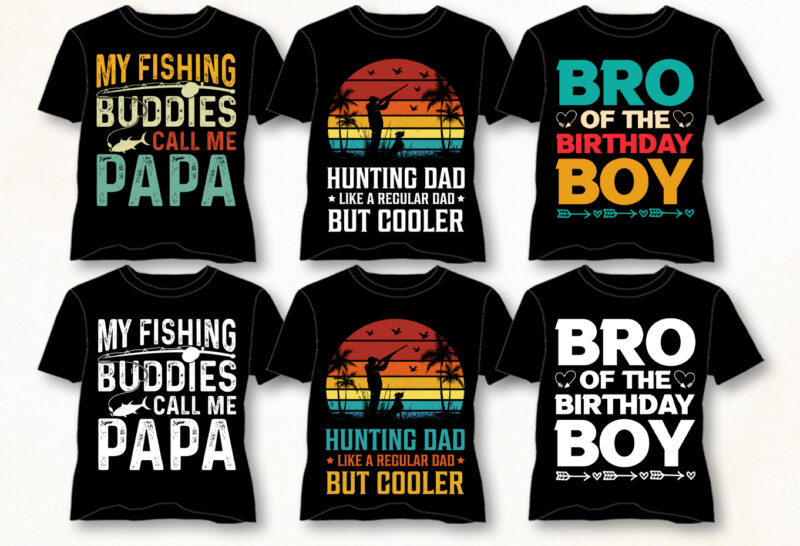Vintage Sunset T-Shirt Design Bundle