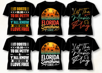 Vintage Sunset T-Shirt Design Bundle