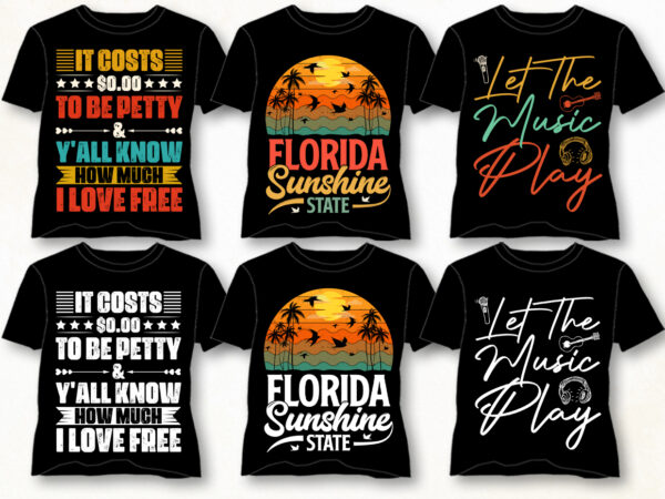 Vintage sunset t-shirt design bundle