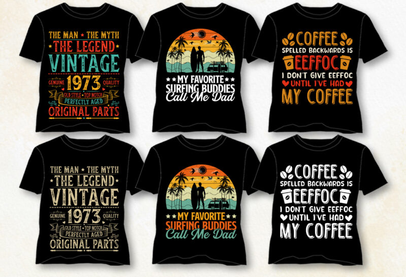 Vintage Sunset T-Shirt Design Bundle