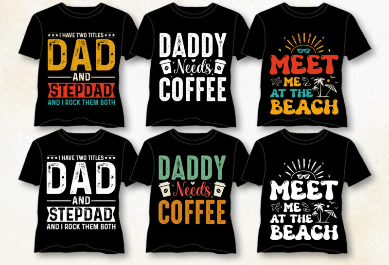 Vintage Sunset T-Shirt Design Bundle