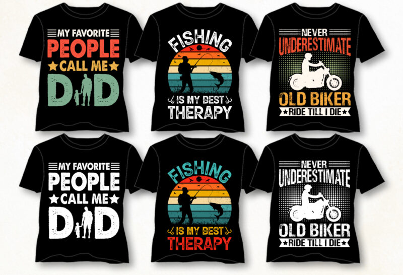 Vintage Sunset T-Shirt Design Bundle