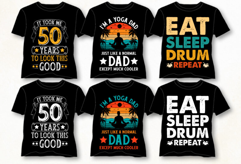 Vintage Sunset T-Shirt Design Bundle