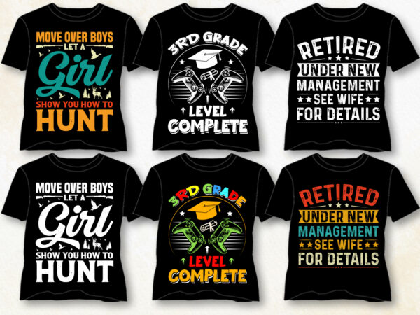 Vintage typography t-shirt design bundle