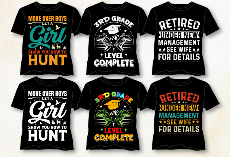 Vintage Typography T-Shirt Design Bundle