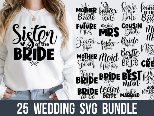 Wedding svg bundle t shirt design for sale