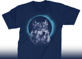 Wild & Free Wolf t shirt design for sale