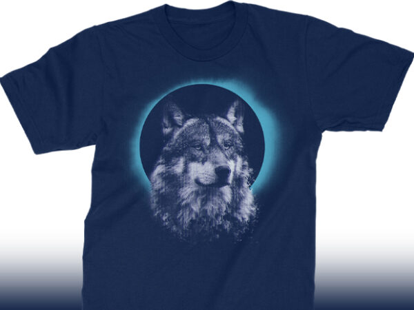 Wild & free wolf t shirt design for sale