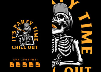 Skull party time Tshirt Design