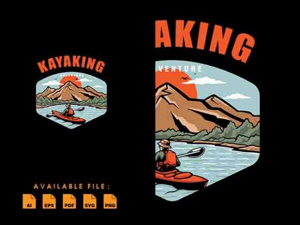Kayaking adventure tshirt design