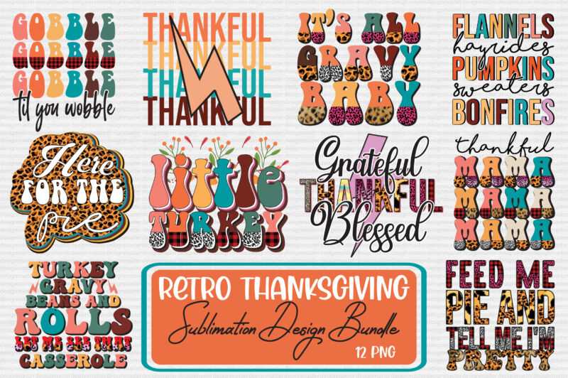 Retro Thanksgiving Sublimation Bundle