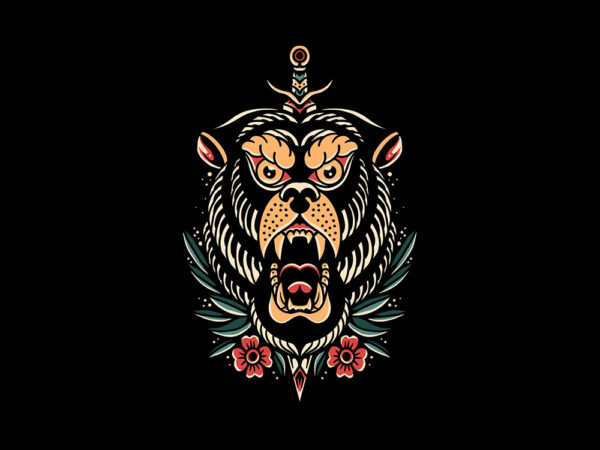 Bear and dagger t shirt template