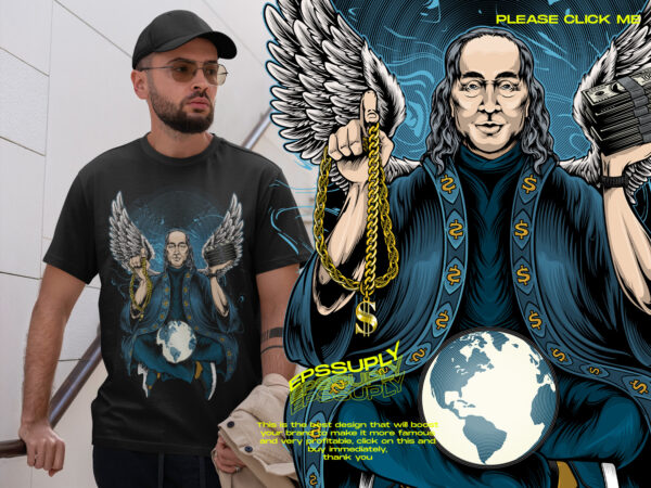 Hustle god benzamin franklin riches graphic t shirt