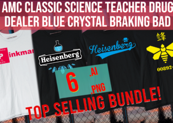 AMC Classic Science Teacher Drug Dealer Blue Crystal Breaking Bad Bundle t shirt vector