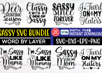 Sassy svg bundle funny, sassy, mom, for her, cute, christmas, funny svg, sassy svg, funny women, svg, girl boss svg, meme, svg classy, svg girl quote, hood svg, girl quote t shirt template vector