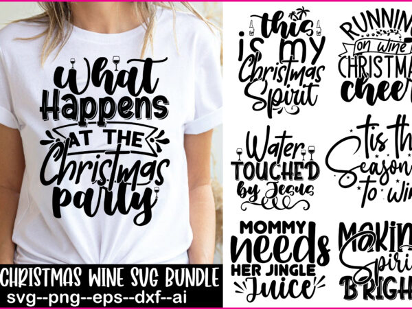 Christmas wine svg design bundle