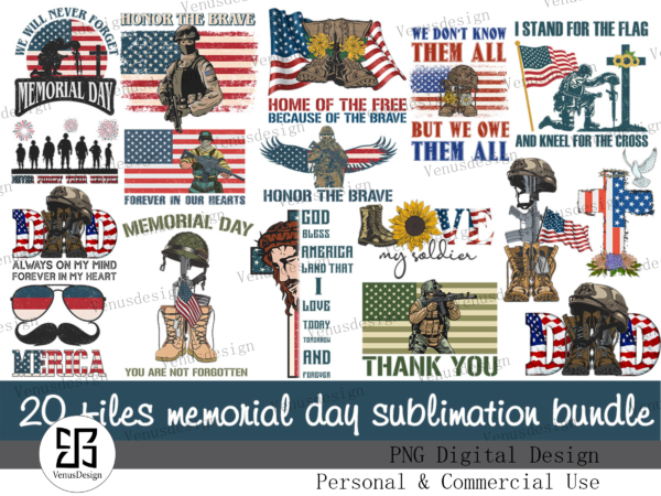 Memorial day sayings sublimation bundle t shirt designs for sale Memorial day sayings sublimation bundle t shirt designs for sale