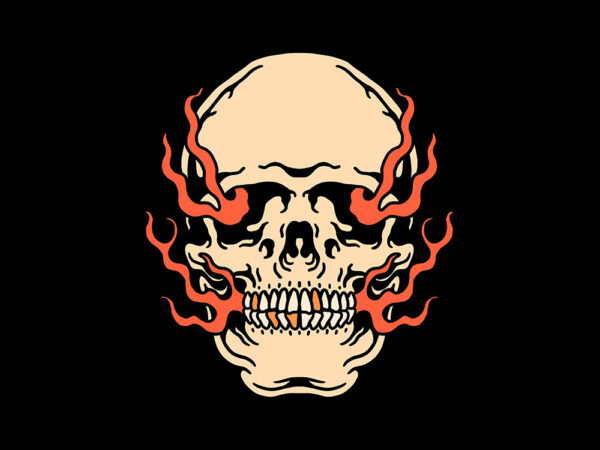 Burned skull t shirt template