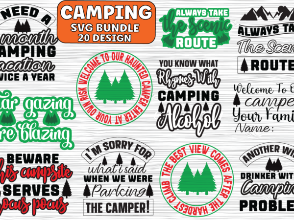 Camping svg bundle t shirt vector file