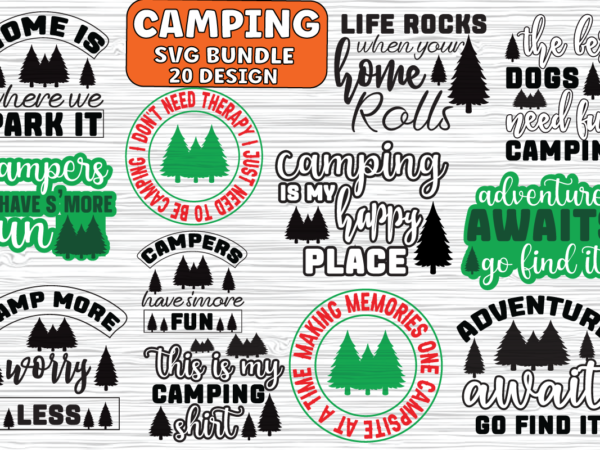 Camping svg bundle t shirt vector file