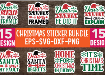 Christmas Stickers Bundle 15 Design