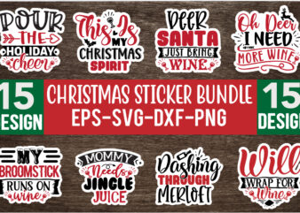 Christmas Wine Sticker Bundle