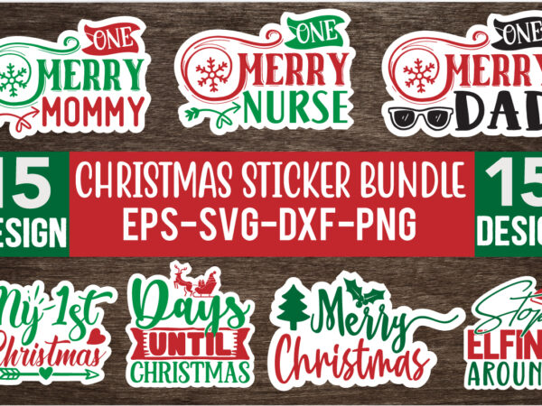 Christmas svg sticker design bundle