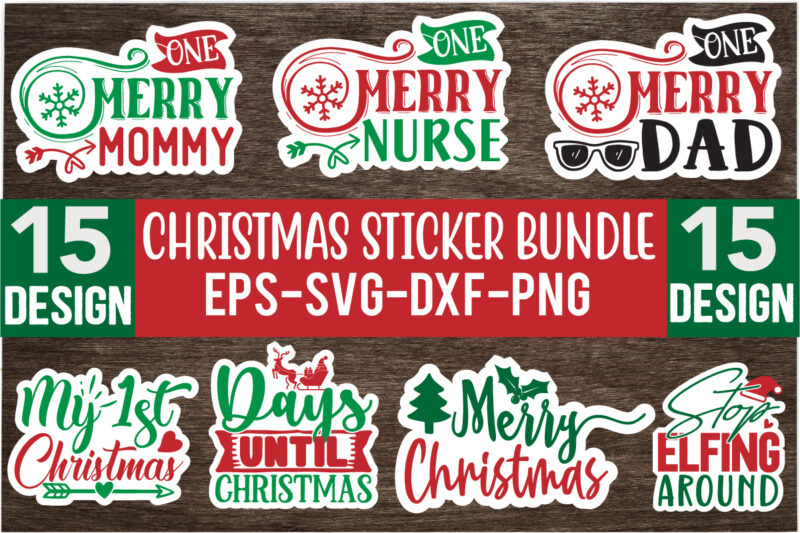 Christmas SVG Sticker Design Bundle