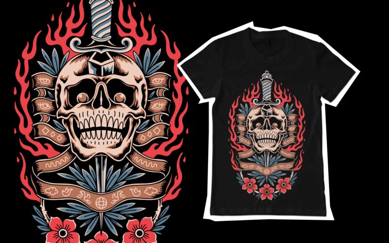 Death skull t-shirt template