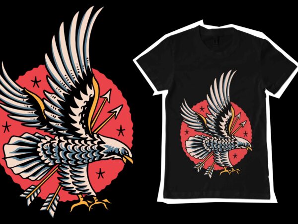 Eagle attack illustration for t-shirt