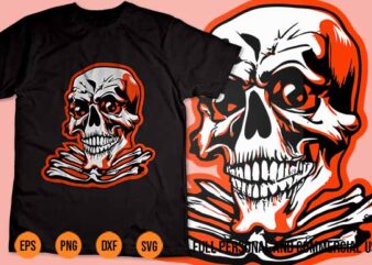 halloween skeleton svg Shirt Design Creepy Vector