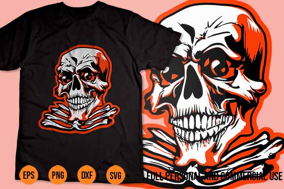 Halloween skeleton svg shirt design creepy vector