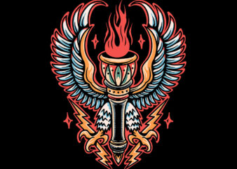 flying torch t shirt graphic design