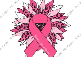 Breast Cancer Awareness Sunflower Svg, Breast Cancer Ribbon Svg, Sunflower Ribbon Svg, Sunflower Svg t shirt template