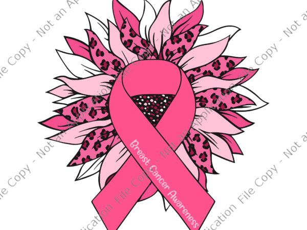 Breast cancer awareness sunflower svg, breast cancer ribbon svg, sunflower ribbon svg, sunflower svg t shirt template