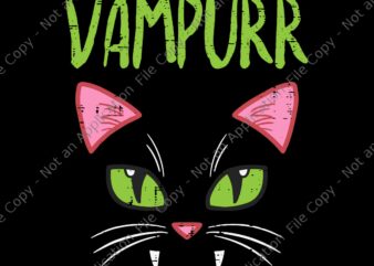 Vampurr Vampire Cat Funny Halloween Svg, Cat Halloween Svg, Halloween Svg, Cat Svg t shirt vector art