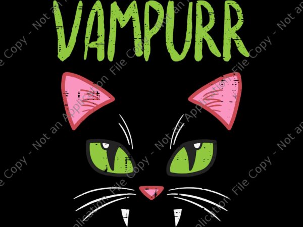 Vampurr vampire cat funny halloween svg, cat halloween svg, halloween svg, cat svg t shirt vector art