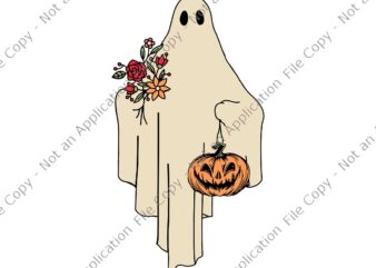 Floral Ghost Cute Halloween Svg, Ghost Halloween Svg, Ghost Svg, Halloween Svg, Floral Ghost Svg t shirt graphic design