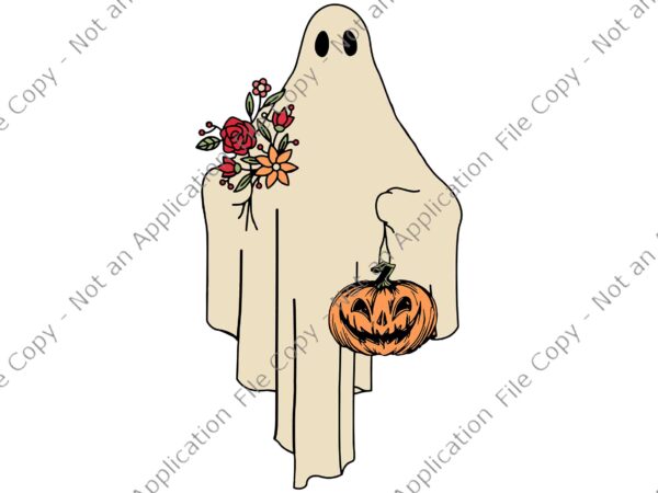 Floral ghost cute halloween svg, ghost halloween svg, ghost svg, halloween svg, floral ghost svg t shirt graphic design