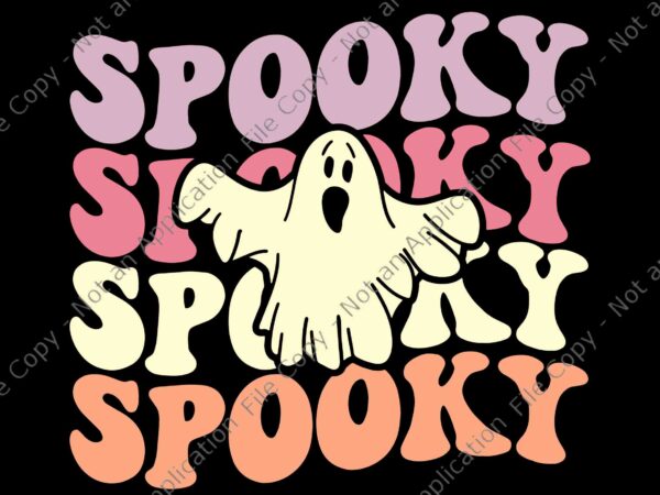 Groovy spooky ghost boo halloween svg, ghost boo svg, boo halloween svg, ghost halloween svg t shirt design template