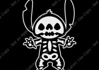 Disney Stitch Halloween Skeleton Svg, Stitch Halloween Svg, Stitch Skeleton Svg, Halloween Svg
